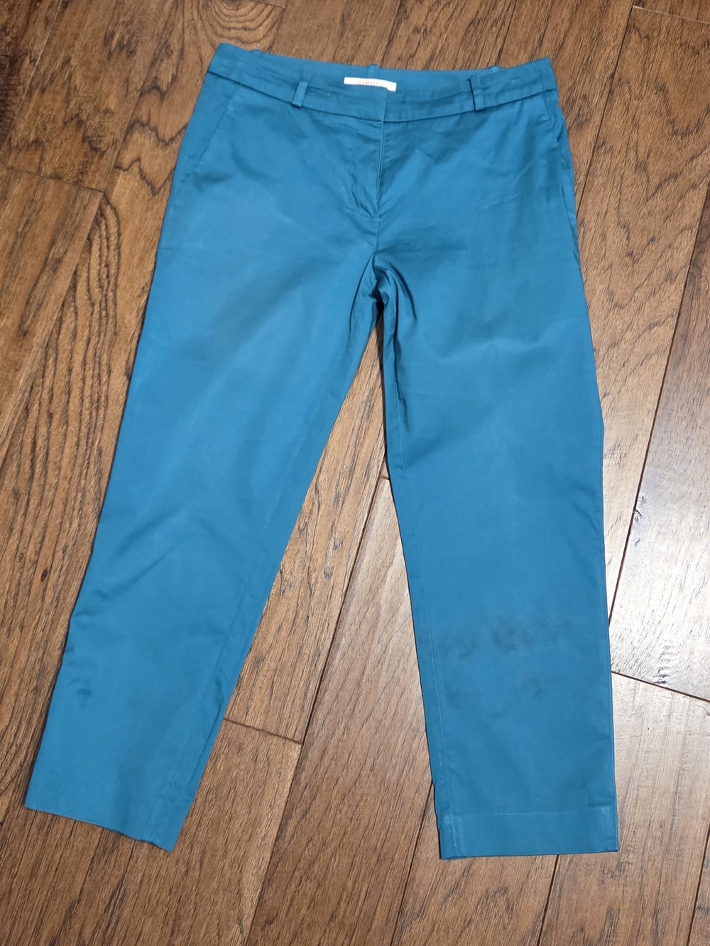Women's Teal Slim Pants- Flawed